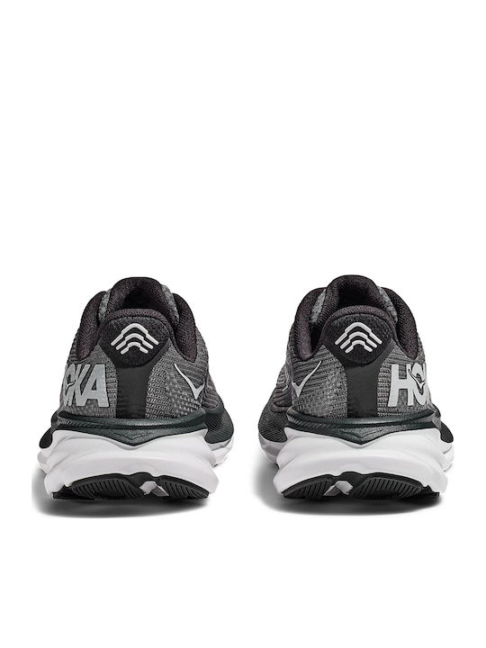 Clifton 9 Kids Sports Shoes Running with Laces Black