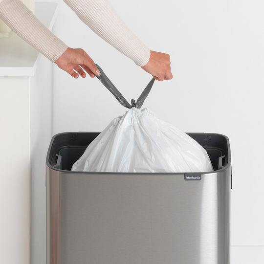Brabantia Brabantia Mülleimer aus Inox Push 60lt Graues