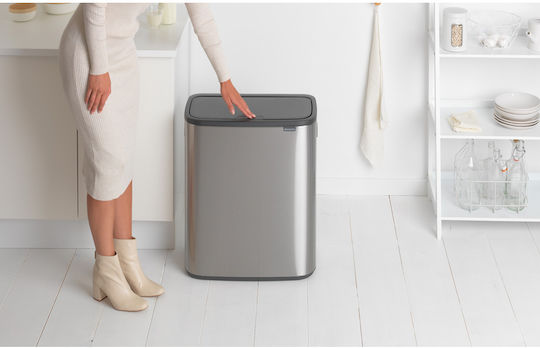Brabantia Brabantia Mülleimer aus Inox Push 60lt Graues