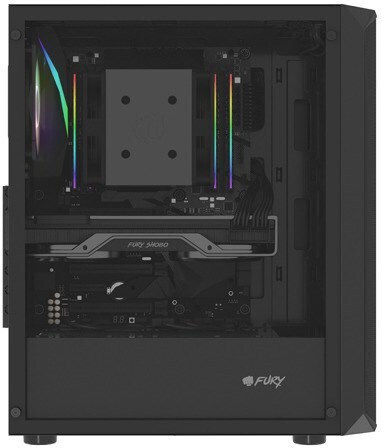 Natec Fury Shobo SH4 RGB Gaming Midi Tower Κουτί Υπολογιστή με Πλαϊνό Παράθυρο Μαύρο