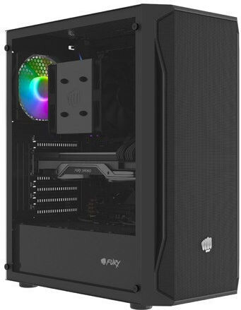 Natec Fury Shobo SH4 RGB Gaming Midi Tower Κουτί Υπολογιστή με Πλαϊνό Παράθυρο Μαύρο