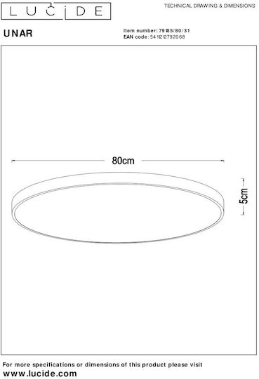 Lucide Lightning Ceiling Mount Light White with Integrated LED