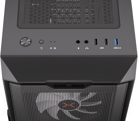 Krux Orona Gaming Midi-Turm Computergehäuse mit Seitenfenster Schwarz