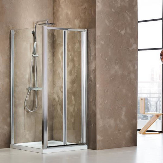 Devon Fixed Side Bathtub 67-69x140cm Clean Glass Chrome