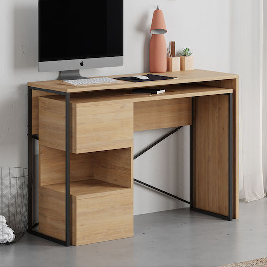 Birou Colțar Badau Din Lemn Fag Natural 110x37.2x77cm