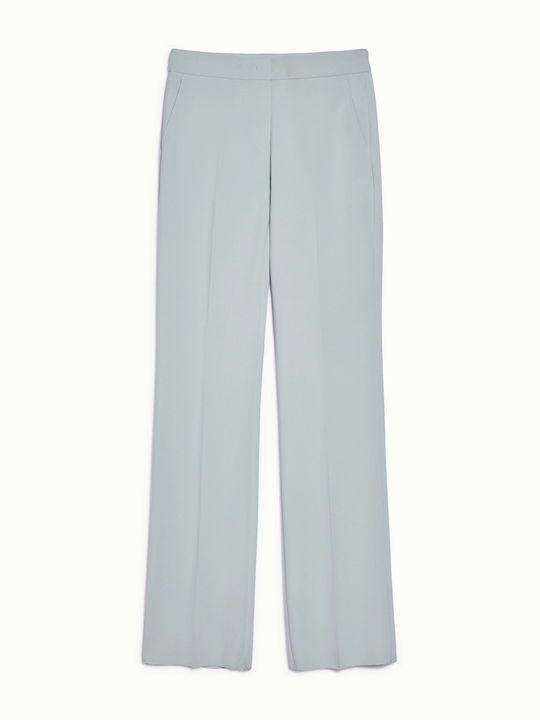 Women's Fabric Trousers Regular Fit Light Blue