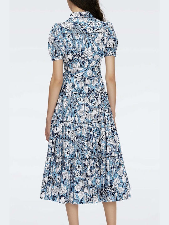 Diane Von Furstenberg Sommer Midi Kleid Hellblau