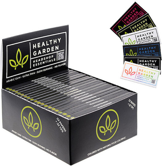 Healthy Garden Χαρτάκια Στριφτού Τσιγάρου Slim King Size με Τζιβάνες 32 φύλλα 1τμχ