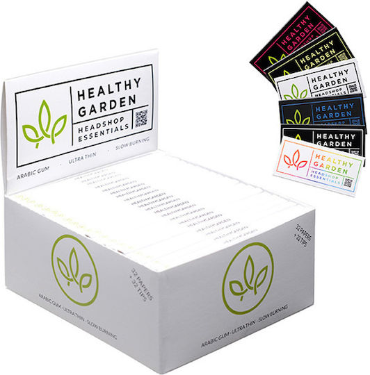 Healthy Garden Листчета за свиване на цигари Slim King Size с Тръбички 32 листове 1бр