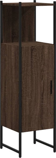 vidaXL Floor Bathroom Shelf Wooden 33x33x120.5cm Brown