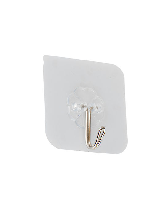 ikonka Άγκιστρο Μπάνιου Μονό με Αυτοκόλλητο ​5.5x5.5cm Διάφανο