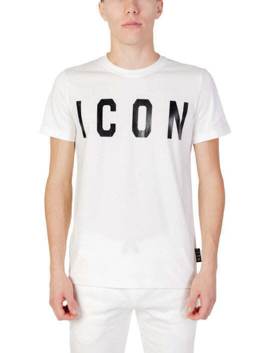 Icon T-shirt Bărbătesc cu Mânecă Scurtă Alb