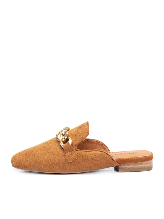Flat Suede Mules σε Ταμπά Χρώμα