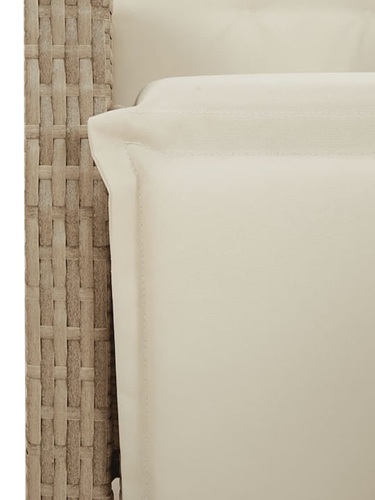 Outdoor-Stuhl Rattan Beige mit Kissen