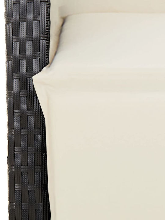 Scaun de exterior Rattan Negru cu pernă