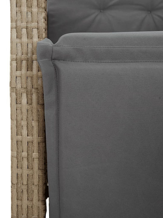 Outdoor-Stuhl Rattan Beige mit Kissen