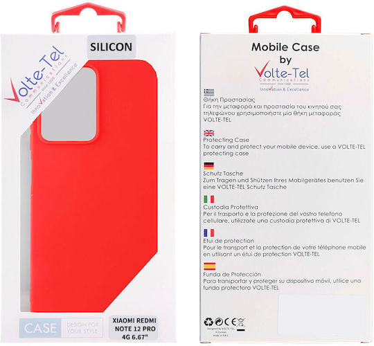 Volte-Tel Silikon Umschlag Rückseite mit Nackenriemen Rot Redmi Note 12 Pro 4G