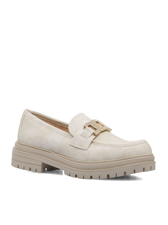 Exe Women's Moccasins in Beige Color