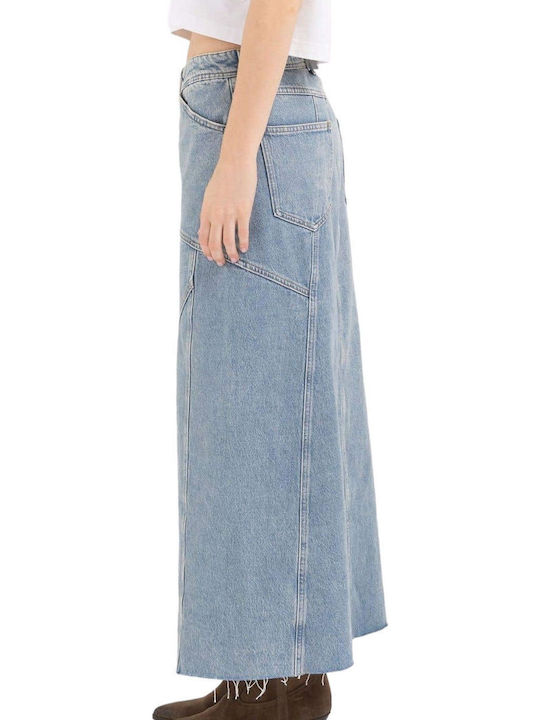 Denim Maxi Rock Blau
