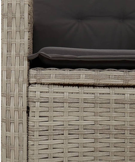 Bistro Living Room Set for Small Outdoor Spaces 3 Pieces Light Gray with Pillows