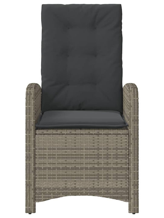 Bistro Garden Lounge Set for Small Outdoor Spaces 3 Pieces Gray with Pillows