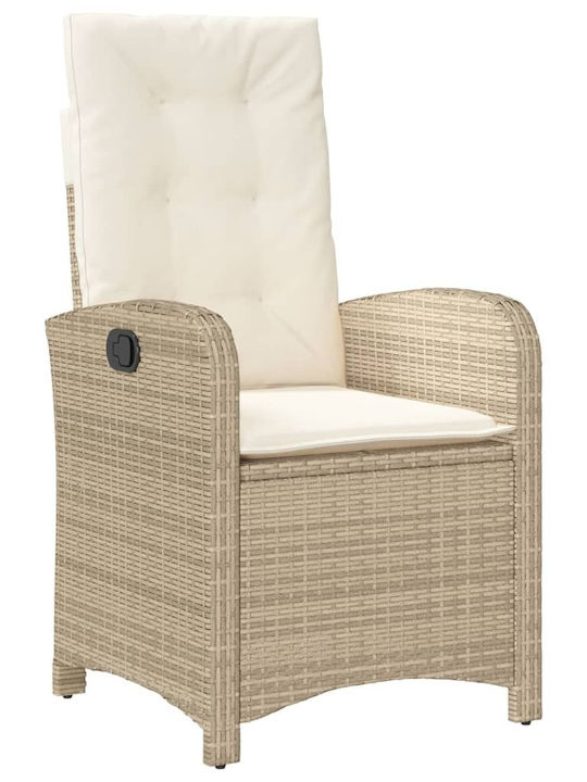 Bistro Garden & Outdoor Furniture Set 3 Pieces Beige with Pillows