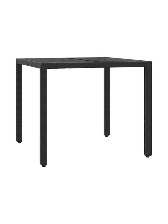 vidaXL Outdoor Lounge Set Bistro 3 Pieces Black with Pillows