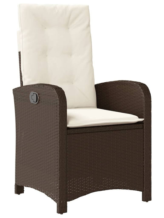 Bistro Garden & Outdoor Furniture Set 3 Pieces Brown with Pillows for Small Balcony