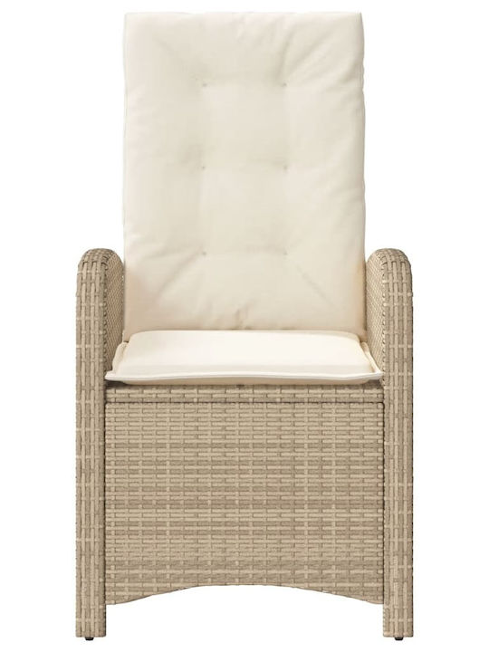 Bistro Garden & Outdoor Furniture Set 3 Pieces Beige with Pillows