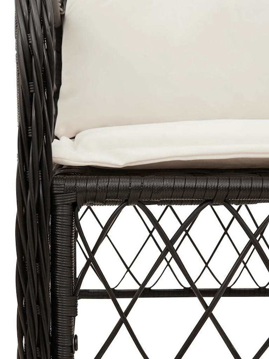 vidaXL Outdoor Lounge Set Bistro 3 Pieces Black with Pillows