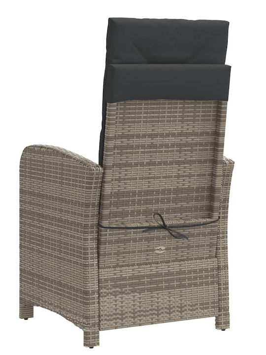 Bistro Living Room Set for Small Outdoor Spaces 3 Pieces Gray with Pillows