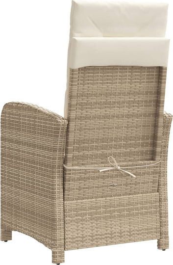 Bistro Garden & Outdoor Furniture Set 3 Pieces Beige with Pillows