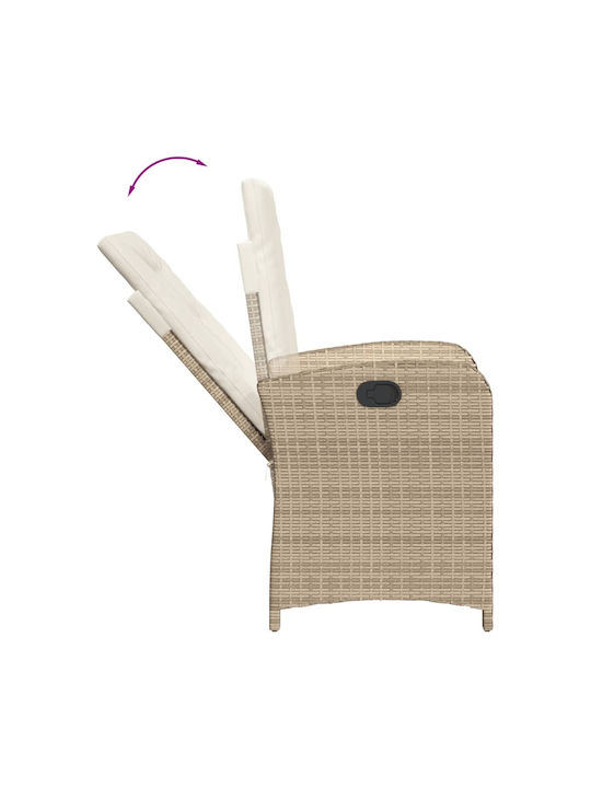 Bistro Garden & Outdoor Furniture Set 3 Pieces Beige with Pillows