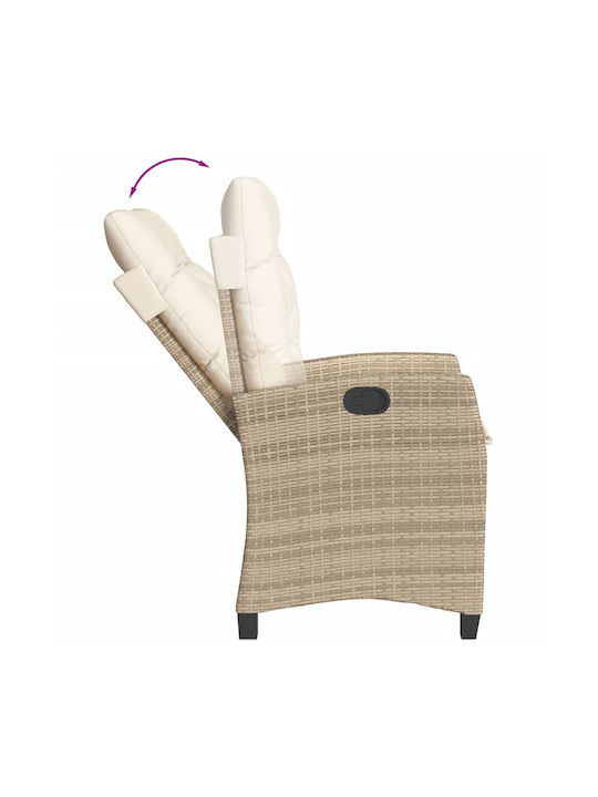 Bistro Garden & Outdoor Furniture Set for Small Outdoor Spaces 3 Pieces Beige with Pillows