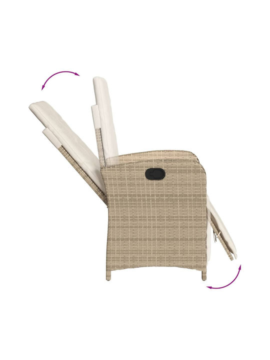 Bistro Garden & Outdoor Furniture Set for Small Outdoor Spaces 3 Pieces Beige with Pillows