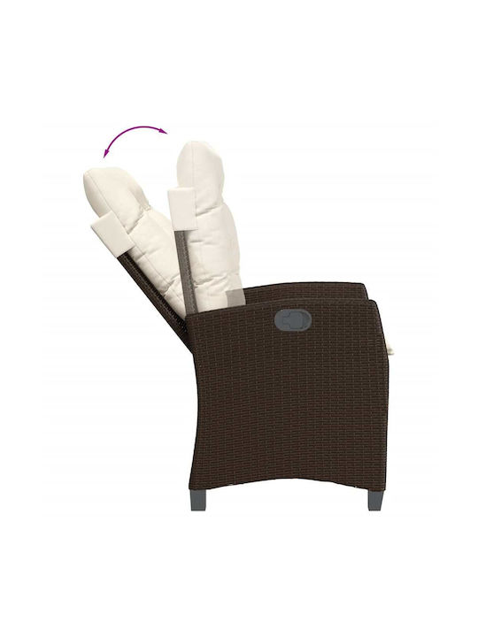 Bistro Living Room Set for Small Outdoor Spaces 3 Pieces Brown with Pillows