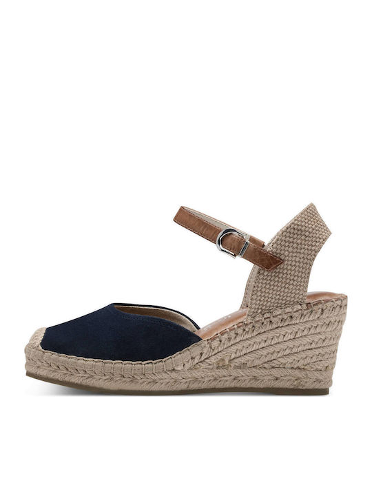 Damenplattformen im Espadrilles-Stil Marineblau