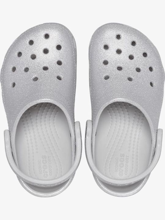 Classic Glitter Clog T Children's Anatomical Beach Shoes Gray