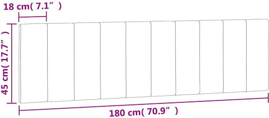 vidaXL Back Cushion For Fabric Bed Headboard Dark Gray 180x45cm