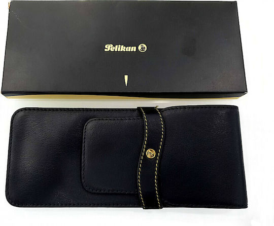 Pelikan Δερμάτινη Θήκη για 3 Στυλό σε Μαύρο χρώμα