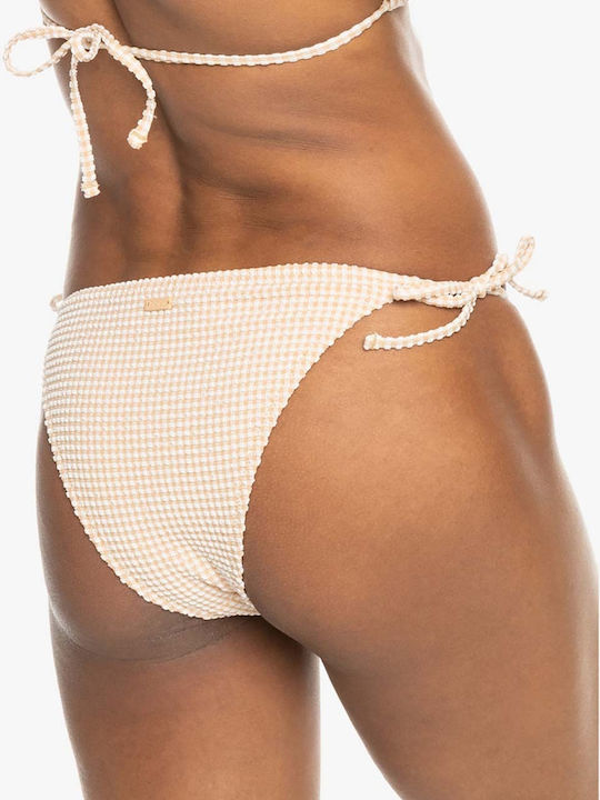 Cheeky Bikini Slip με Κορδονάκια Μπεζ