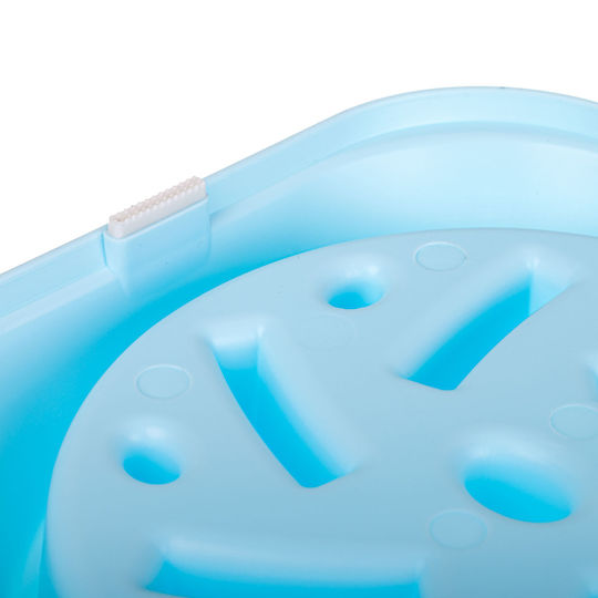 Plastic Bol Mâncare Hrănire lentă pentru Câine pe Bază 20cm în Culoare Albastru