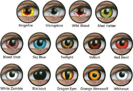 ColourVUE Crazy Lens 2 Tägliche Farbige Ohne Dioptrien Kontaktlinsen Hydrogel Reignfire