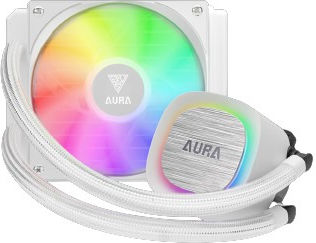 Gamdias AURA GL120 V2 (v2) CPU Water Cooling Single Fan 120mm for Socket AM4/AM5/1700/1200/115x with ARGB Lighting White