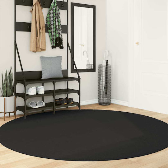 vidaXL Huarte Antiderapant Covor Rotund Negru