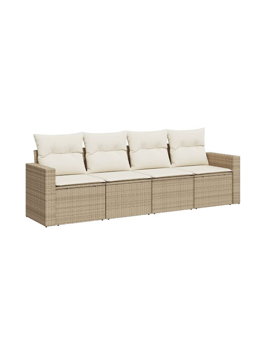 Canapea Cu Patru Locuri De Exterior Din Rattan Cu Perne 55x55x69cm