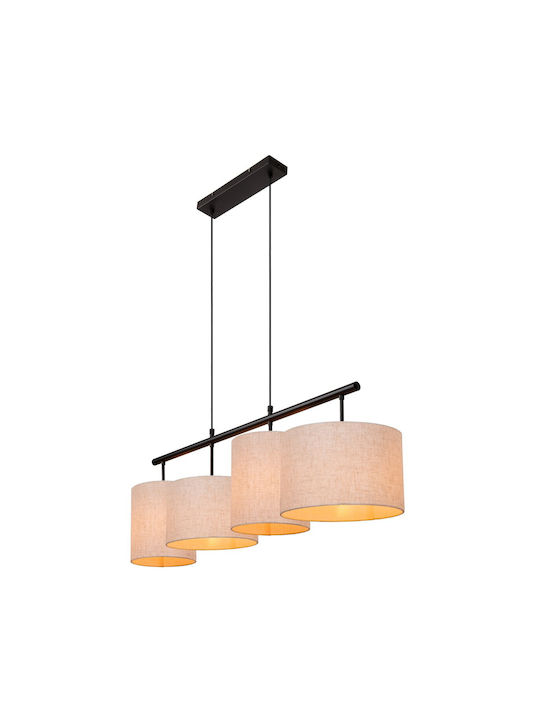Lucide Lightning Κρεμαστό Φωτιστικό Μπεζ για 4 Λαμπτήρες E27 107εκ.