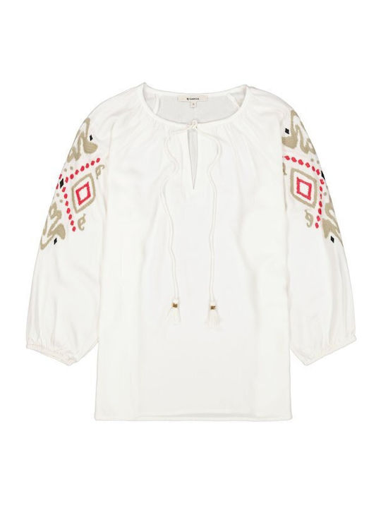 Garcia Women's Summer Blouse Long Sleeve White