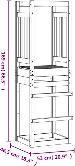 vidaXL Holzturm mit Kletterfläche 53x46.5x169cm. Rosa