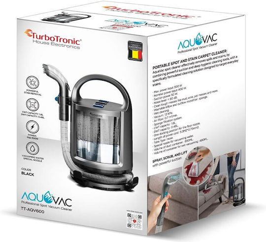 Turbotronic Vacuum Wet / Dry 500W with Plastic Bin 0.65lt